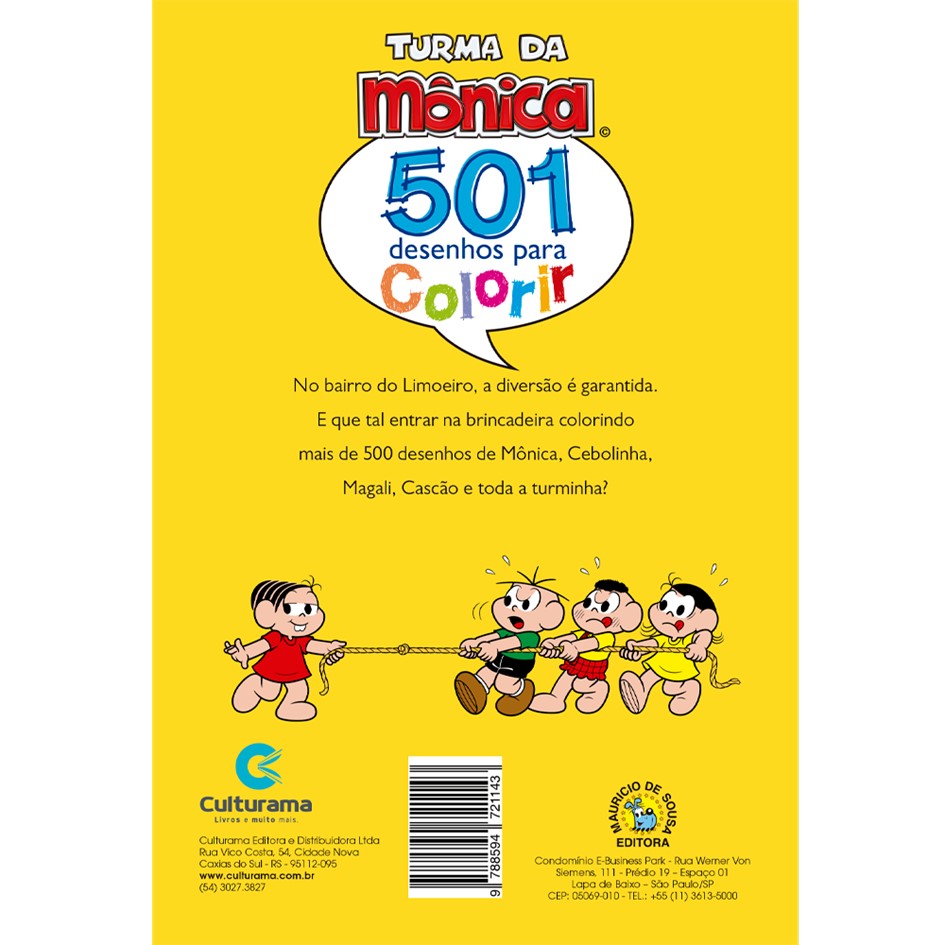 Livro de colorir Turma da Mônica