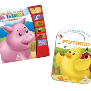Kit Histórias Da Fazenda – Porquinho E Pintinho – Livro Sonoro + Livro Brochura Para Crianças – Blu Editora