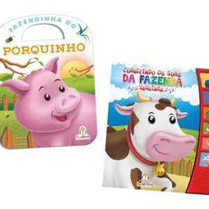 Kit Histórias Da Fazenda – Vaquinha E Porquinho – Livro Sonoro + Livro Brochura Para Crianças – Blu Editora