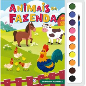 Livro com Aquarela – Animais da fazenda