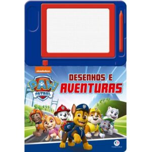 Livro com Lousa magnética Patrulha Canina – Desenhos e Aventuras