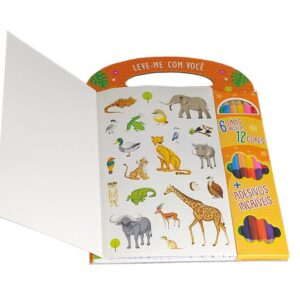 Cores em dobro: Floresta – Livro de colorir + adesivos + 6 lápis bicolores