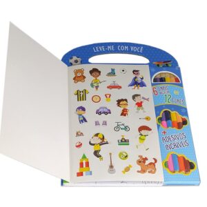 Cores em dobro: Meninos – Livro de colorir + adesivos + 6 lápis bicolores