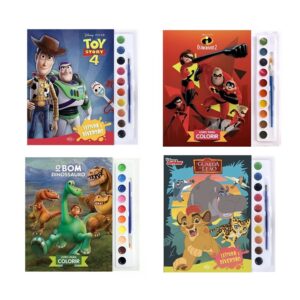 Kit promocional – Aquarelas Disney para meninos: Kit com 4 livros com aquarelas