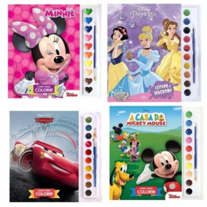 Kit promocional – Aquarelas Disney Diversos: Kit com 4 livros com aquarelas