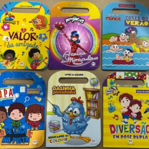 KIT com 6 Livros de Colorir com Alça: Diversos