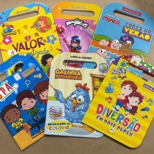 KIT com 6 Livros de Colorir com Alça: Diversos