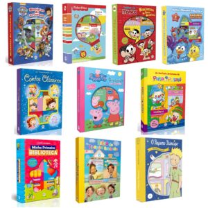 Biblioteca Box Janela com 60 Livros Cartonados Sortidos