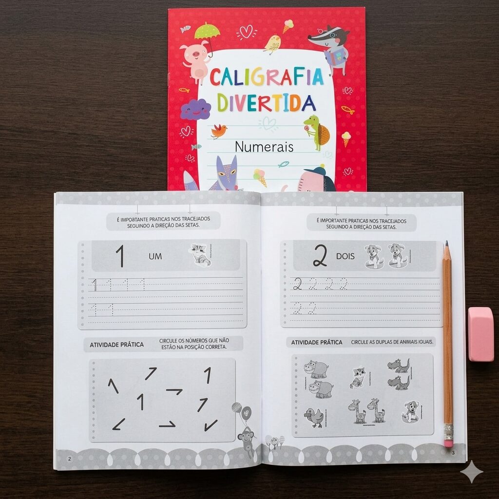 Kit Coleção Caligrafia Divertida 4 Livros - Letra Bastão, Cursiva, Forma e Numerais - Imagem 4