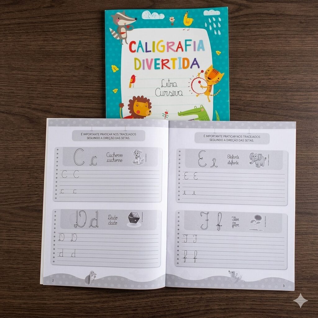 Kit Coleção Caligrafia Divertida 4 Livros - Letra Bastão, Cursiva, Forma e Numerais - Imagem 2