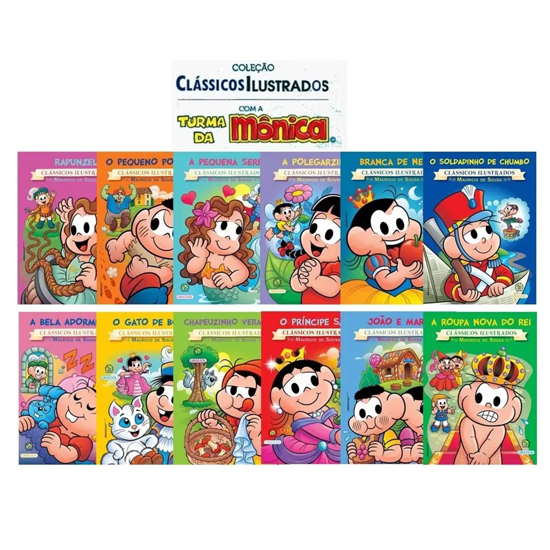 Coleção 12 Livros TM - Clássicos Ilustrados da Turma da Mônica